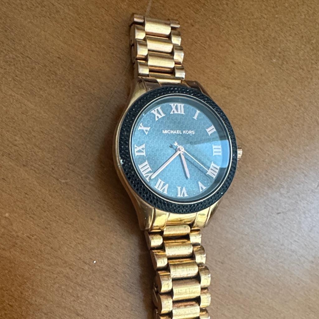 Michael Kors Womens GoldTone Roman Dial Watch  Gold